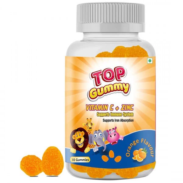 Top Gummy Vitamin C + Zinc Orange Flavour 30 Gummies