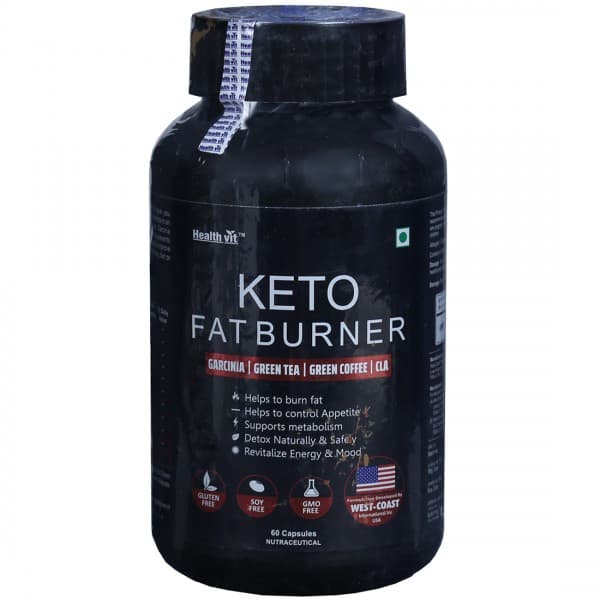 HealthVit Keto Fat Burner with Garcinia, Green Tea, Green Coffee and CLA 60 Capsules