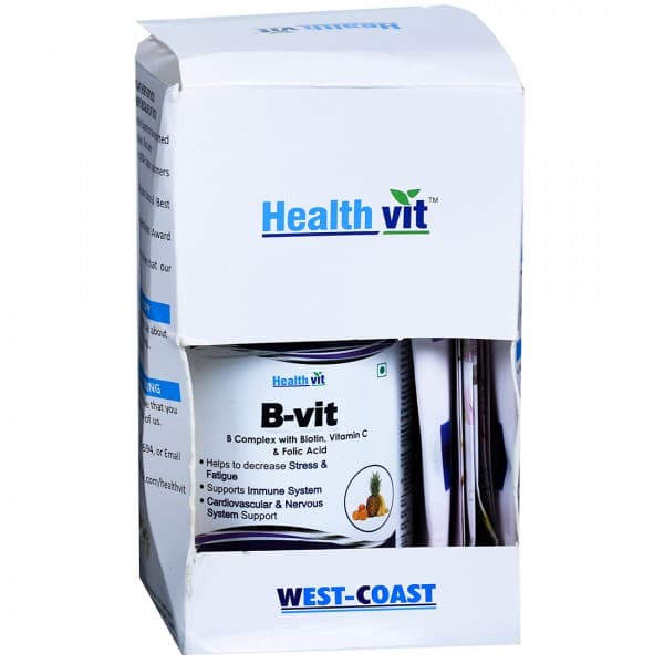HealthVit B Vit B Complex with Biotin, Vitamin C & Folic Acid 60 Tablets