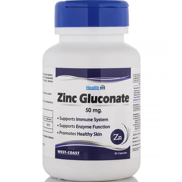 HealthVit Zinc Gluconate 50 mg 60 Capsules