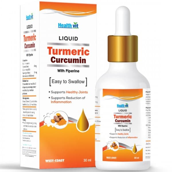 HealthVit Liquid Turmeric Curcumin with Piperine 30 ml