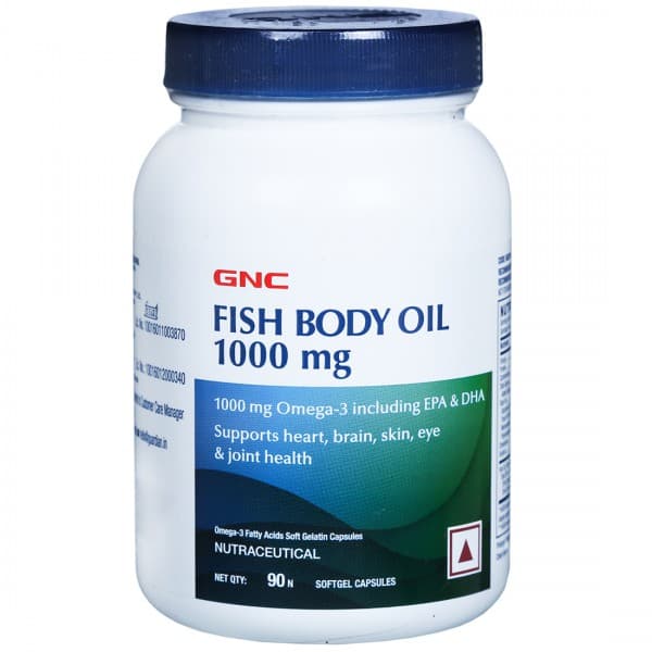 GNC Fish Body Oil 1000 mg Omega-3 Soft Gelatin 90 Capsules