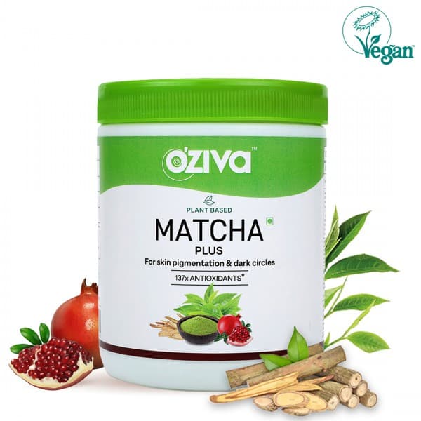 Oziva Plant Based Matcha Plus for Skin Pigmentation & Dark Circles 50 g