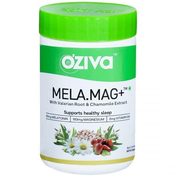 Oziva Mela Mag+ with Valerian Root & Chamomile Extract 60 Capsules