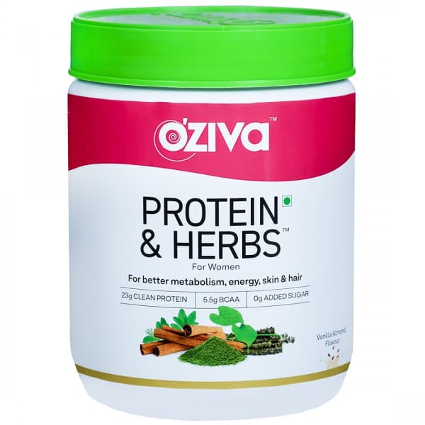Oziva Protein & Herbs for Women Vanilla Almond Flavour 500 g