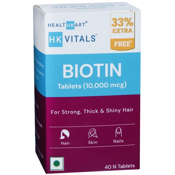 Healthkart HK Vitals Biotin 10,000 mcg (Free 33% Extra) 30 Tablets