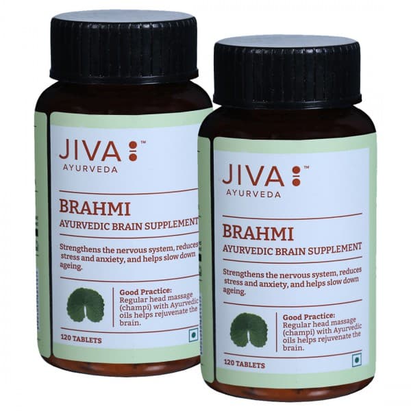 Jiva Ayurveda Brahmi Ayurvedic Brain Supplement 500 mg 2 x 120 Tablets