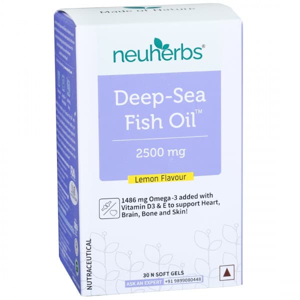 Neuherbs Deep Sea Fish Oil 2500 mg Omega 3 Lemon Flavour 30 Softgels