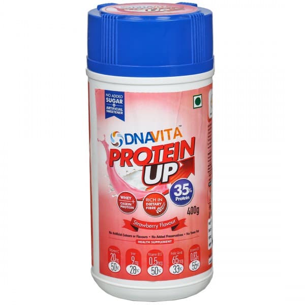 DNAVITA Protein Up High Protein Health Supplement Strawberry Jar 400 g