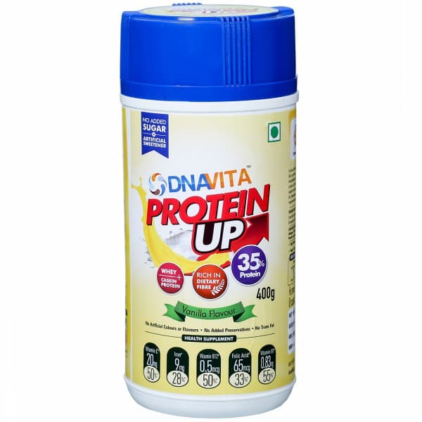 DNAVITA Protein Up High Protein Health Supplement Vanilla Jar 400 g