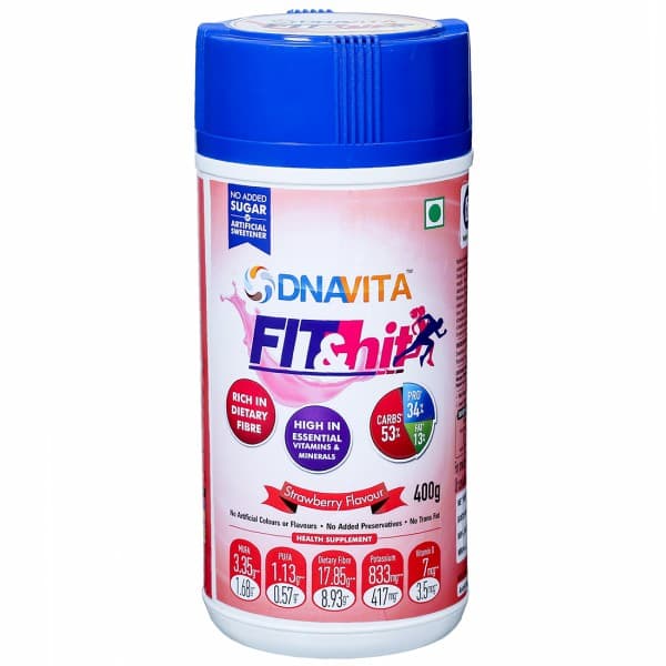 DNAVITA Fit & Hit-Weight Loss Health Supplement Strawberry Jar 400 g
