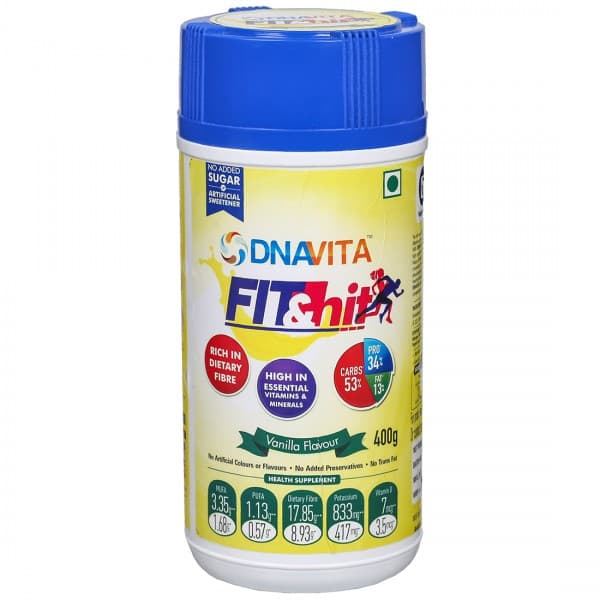 DNAVITA Fit & Hit-Weight Loss Health Supplement Vanilla Jar 400 g