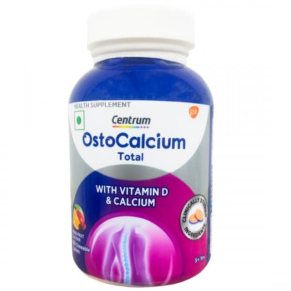 Centrum Ostocalcium Total Mixed Fruit Flavour (5+ Years) 60 Chewable Tablets