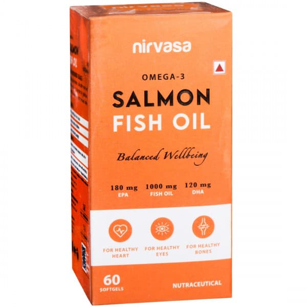 Nirvasa Omega 3 Salmon Fish Oil 1000 mg 60 Softgels