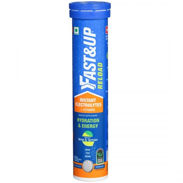 Fast & Up Reload Hydration & Energy Lime & Lemon Flavour 20 Effervescent Tablets