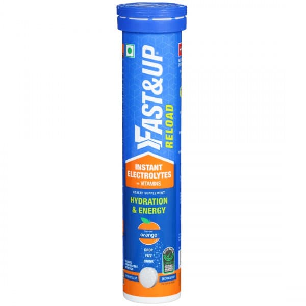 Fast & Up Reload Health Supplement Hydration & Energy Effervescent Orange Flavour 20 Tablets