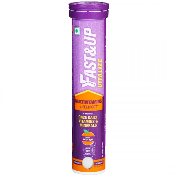 Fast & Up Vitalize Once Daily Vitamins & Minerals Orange Flavour 20 Effervescent Tablets