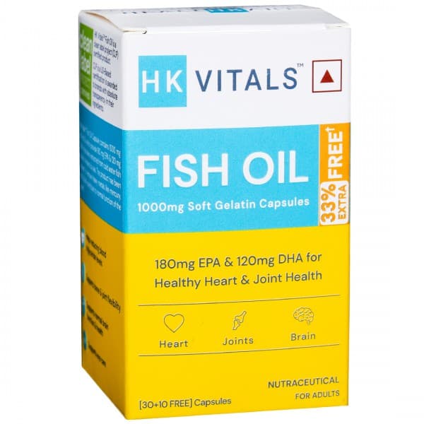 HealthKart HK Vitals Fish Oil 1000 mg Soft Gelatin (Free 33% Extra) 30 Capsules