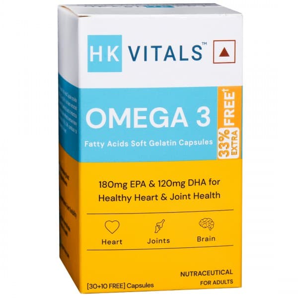 Healthkart HK Vitals Omega 3 Fatty Acids Soft Gelatin (Free 33% Extra) 30 Capsules
