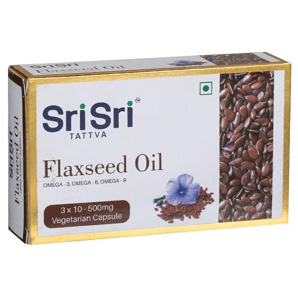 Sri Sri Tattva Flaxseed Oil 500 mg 3 x 10 Capsules
