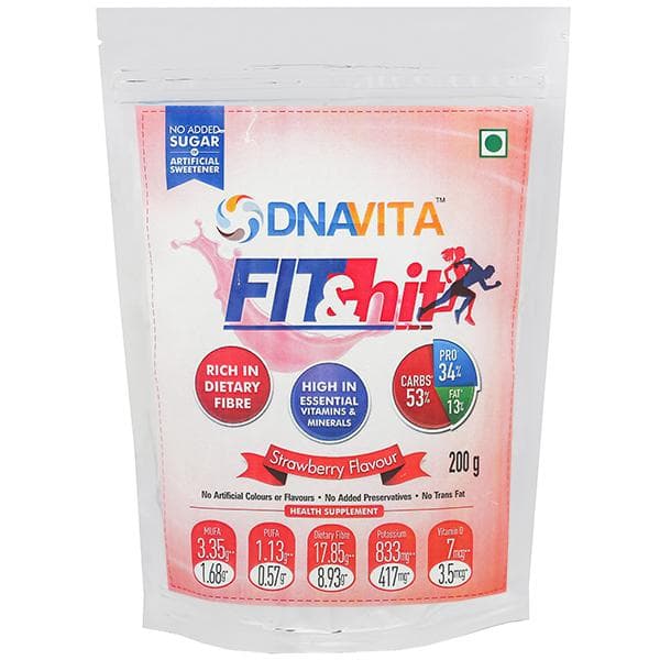 DNAVITA Fit & Hit-Weight Loss Health Supplement Strawberry Refill 200 g