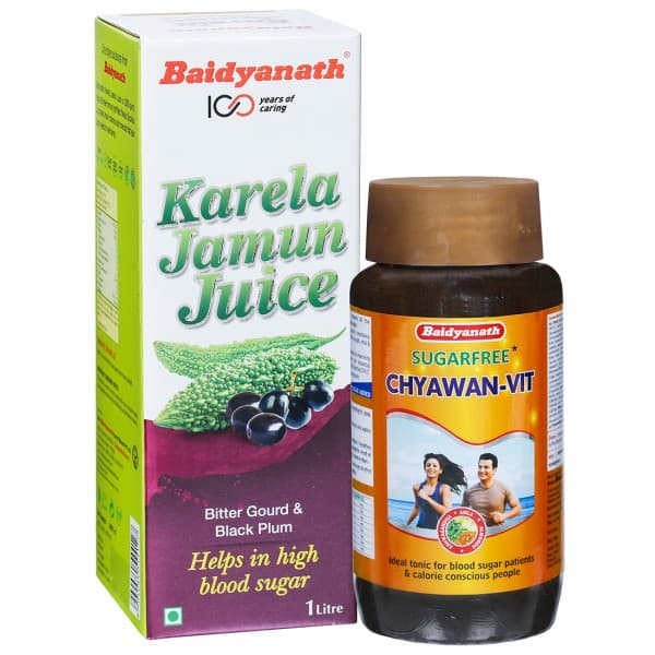 Baidyanath Diabetic Combo 1 (Baidyanath Chyawan Vit & Baidyanath Karela Jamun Juice) (500 g + 1 L)