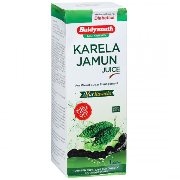 Baidyanath Nagpur Karela Jamun Juice Ayur Kavach (Off Rs 25) 1000 ml