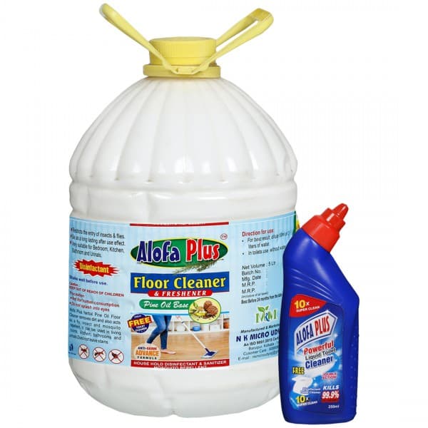 Alofa Plus Floor Cleaner & Freshener Pine Oil Base (Free Alofa Plus Toilet Cleaner 250 ml) 5 L