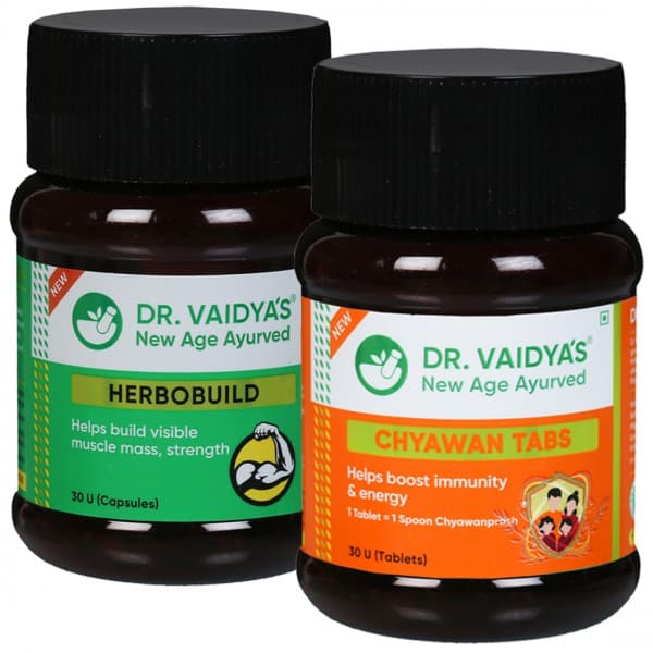 Dr.Vaidya's Fitness Pack (Herbobuild 30 Capsules & Chyawan Tabs 30 Tablets) Pack Of 2