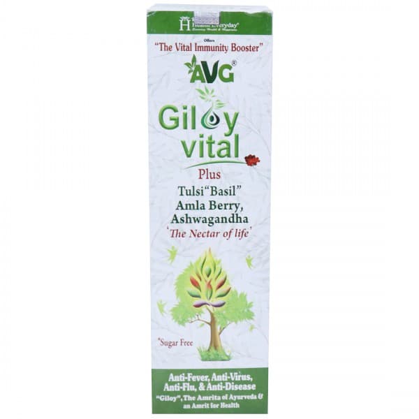 AVG Giloy Vital Plus Basil, Amla Berry, Ashwagandha Sugar Free 500 ml