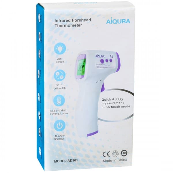 Aiqura Infrared Forehead Thermometer Model No-AD801 149 x 77 x 43 mm