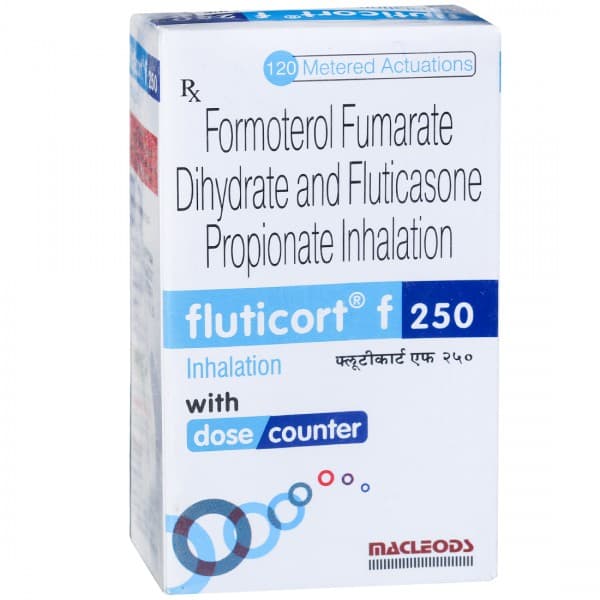 Fluticort F 250 mcg Inhaler 7.2 g (120 Metered Doses)
