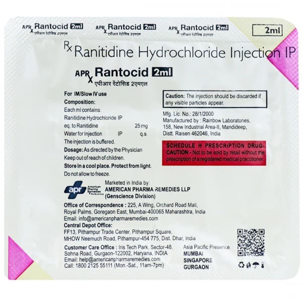 APR Rantocid Injection 2 ml