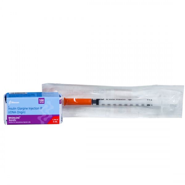 Basalog (Complimentary 100 IU Syringe) 100 Iu/ml Injection Vial 5 ml