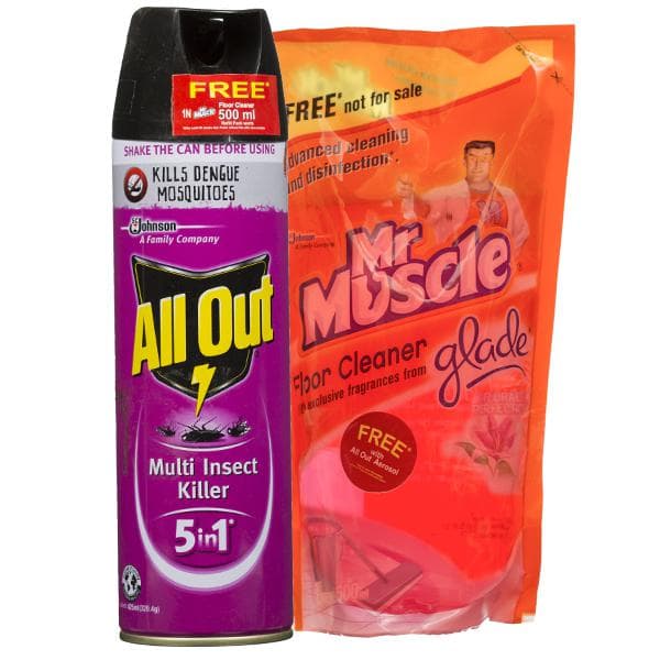 All Out Multi Insect Killer Spray (Free Mr. Muscle Floor Cleaner 500 ml) 425 ml