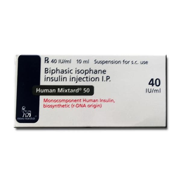 Human Mixtard 50/50 Injection 40 IU 10ml (Vial)