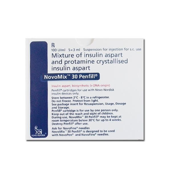 Novomix 30 Penfill 100 IU Inj 3 ml Cartridge (5 Pcs)