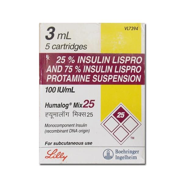 Humalog Mix 25 100 Iu/ml 3 ML Cartridge (5 Cartridge)