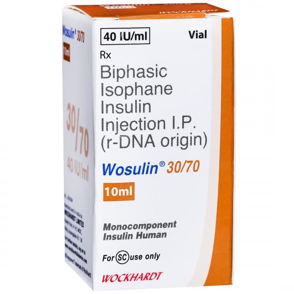 Wosulin 30/70 Injection 40IU 10ml (Vial)