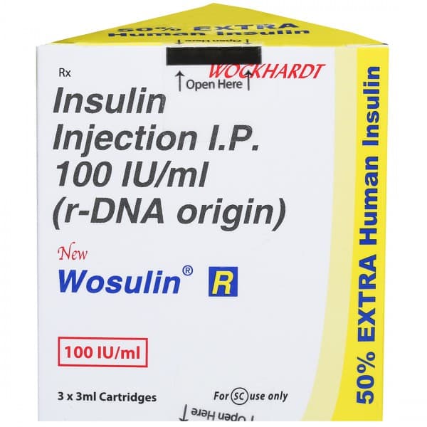 Wosulin R Penfill 100 Iu/ml 3 ml Cartridge (3 Cartridge)