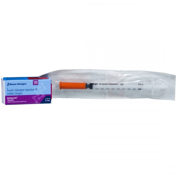 Basalog (Complimentary 100 IU Syringe) 100 Iu/ml Injection Vial 3 ml