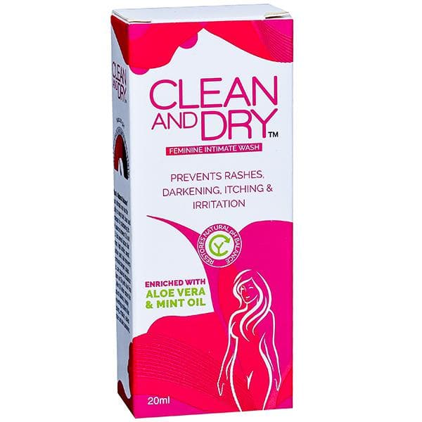 Clean And Dry Feminine Intimate Wash Enriched with Aloe Vera & Mint Oil 20 ml