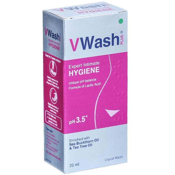 VWash Plus PH 3.5 Expert Intimate Hygiene Liquid Wash 20 ml