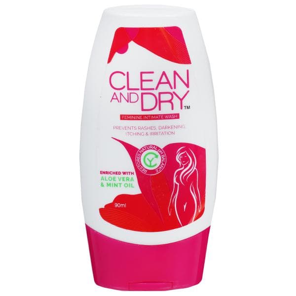 Clean And Dry Intimate Wash Enriched with Aloe Vera & Mint Oil 90 ml