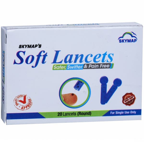 Soft Lancets (Skymap) Round Pack Of 20