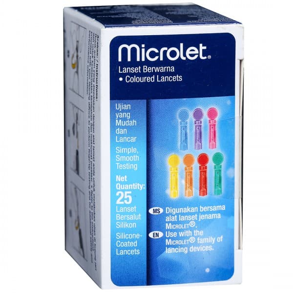 Microlet Coloured Lancets Pack Of 25