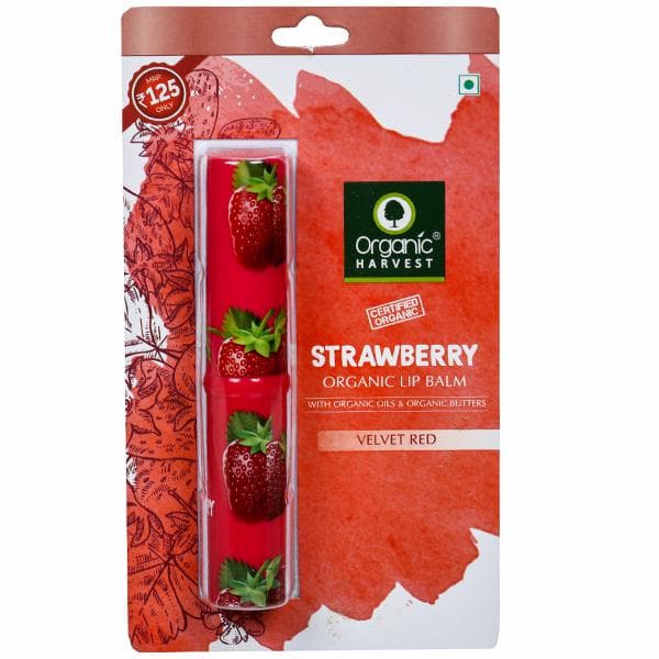 Organic Harvest Strawberry Organic Lip Balm Velvet Red 3 g