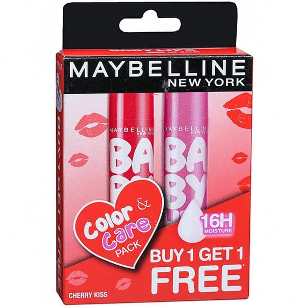 Maybelline Baby Lips Color & Care Pack Spf 20 Cherry Kiss And Rose Addict (Buy 1 Get 1 Free) 2 x 4 g