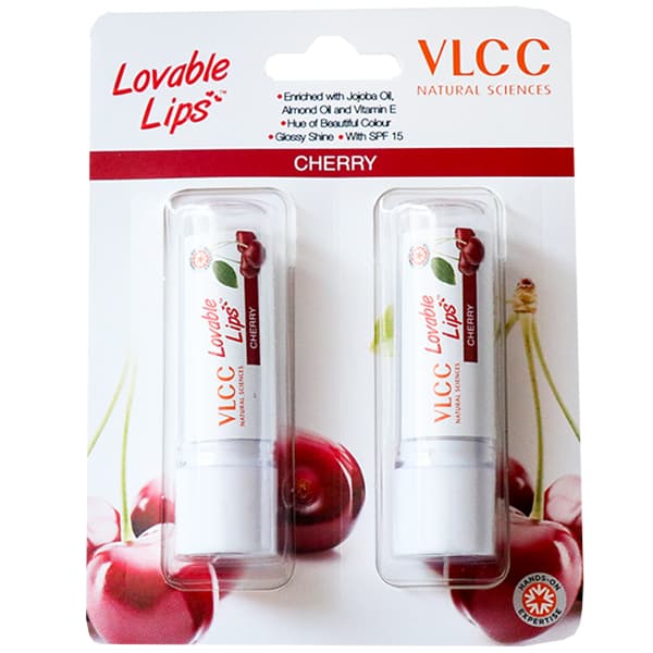 Vlcc Lovable Lips Combo Cherry Spf 15 Lip Balm 2 x 4.5 g