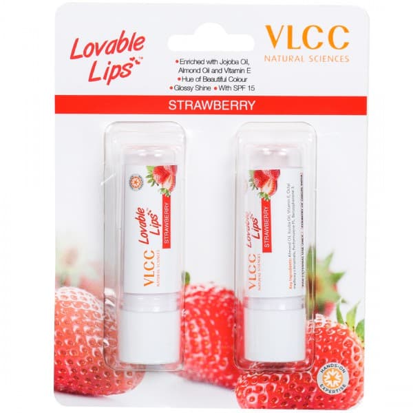 Vlcc Lovable Lips Combo Strawberry Spf 15 Lip Balm 2 x 4.5 g